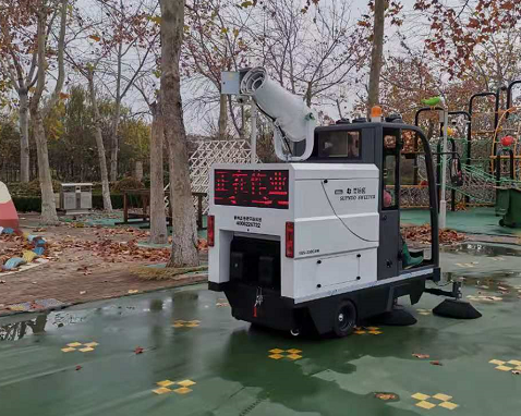 山東濱州某幼兒園用上電動(dòng)掃地車